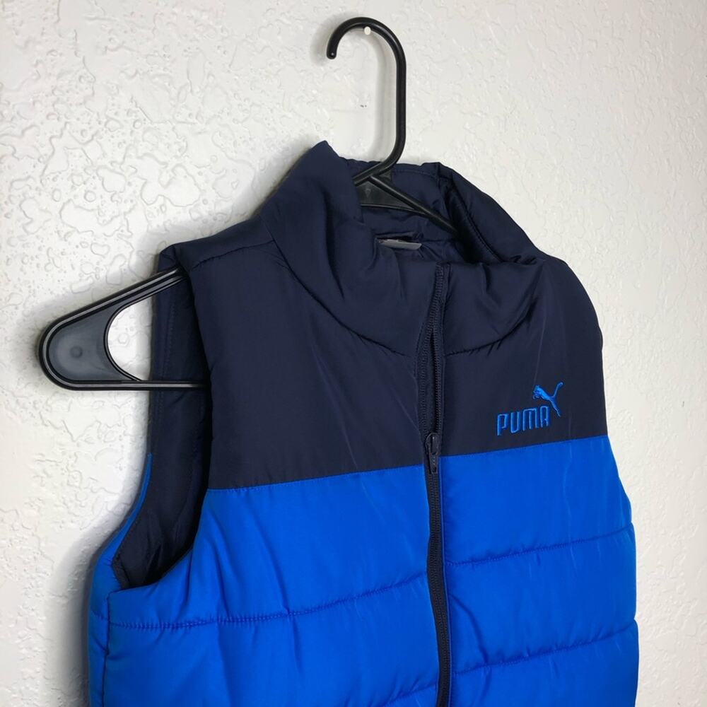 Puma blue navy color block full zip puffer vest size Medium - Picture 2 of 9